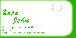 mate jehn business card